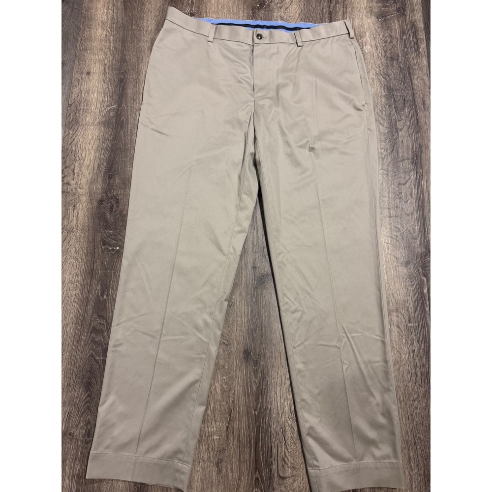 Brooks Brothers Advantage Chino Regular Pants Khaki Tan 38x32 Stretch Waistband